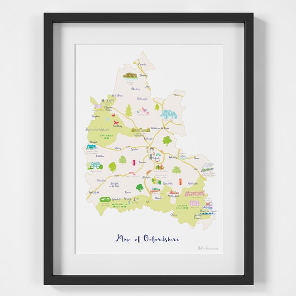 Map of Oxfordshire Art Print