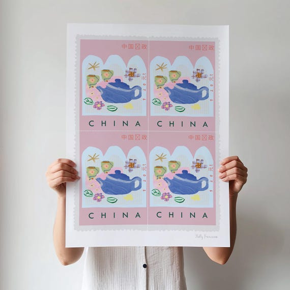 中国アートプリント - 中国旅行ポスター - 中国切手ウォールアート