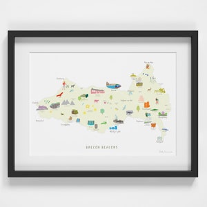 Kaart van Brecon Beacons National Park Art Print