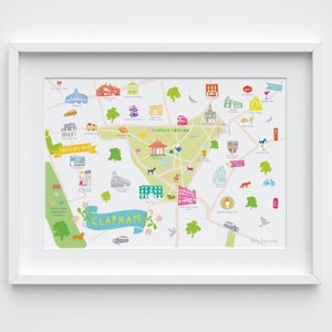Karte von Clapham Print