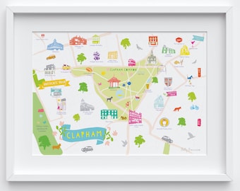 Map of Clapham Print