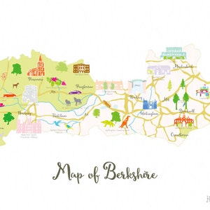 Map of Berkshire Art Print image 6