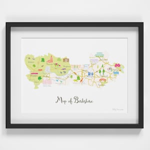 Kaart van Berkshire Art Print