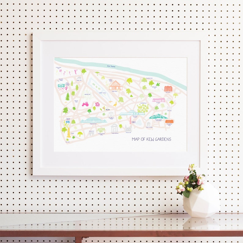 Map of Kew Gardens London Art Print image 3