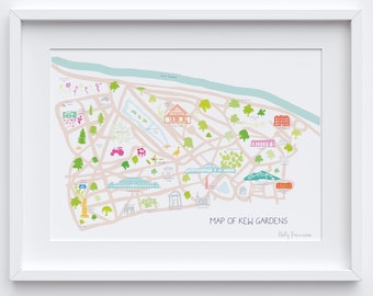 Mapa de Kew Gardens London Art Print