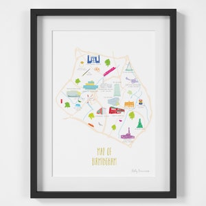 Carte de Birmingham Art Print