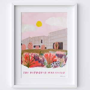 The Hepworth Wakefield, West Yorkshire Landmark Travel Print - Impressão artística de Yorkshire - Decoração de parede