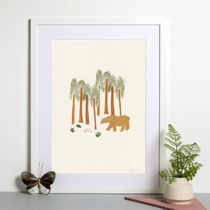 Bear in the Woods Print,Prints, Forest Wall Art,Wall Print,Art Print,Digital Download,Printable Wall Art image 2