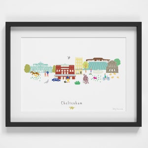 Cheltenham Skyline Cityscape Landmarks Art Print