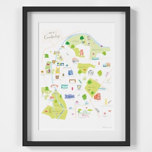Kaart van Cambridge Art Print