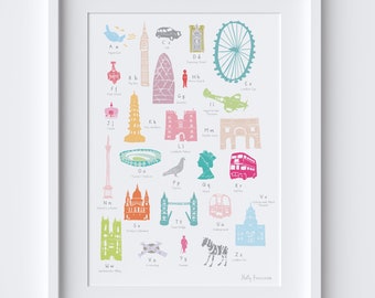 A To Z of London Print