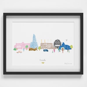 Leeds Skyline Cityscape Landmarks Art Print