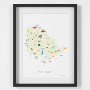 Carte de l’impression d’art du parc national de New Forest
