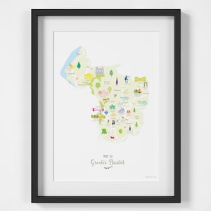 Karte von Greater Bristol Kunstdruck