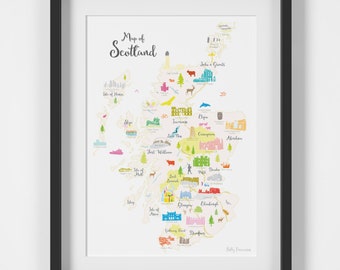 Map of Scotland Art Print