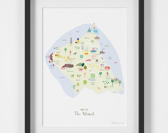 Map of The Wirral Art Print