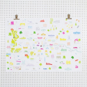 Carte de Greater London Art Print