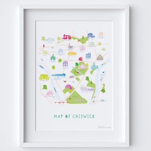 Kaart van Chiswick, South West London Print