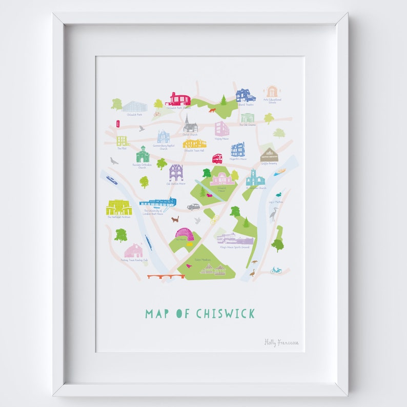 Map of Chiswick, South West London Print image 1