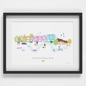 Stratford-Upon-Avon Skyline Bezienswaardigheden Art Print