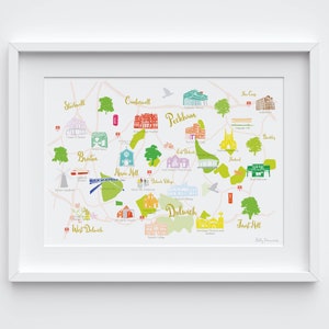 Peckham, Dulwich & Brixton kaartgebied Art Print