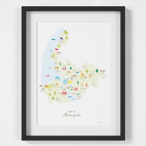 Map of Merseyside Art Print image 1