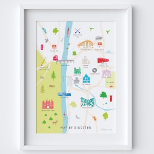 Kaart van Kingston print