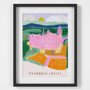 Dunrobin Castle, Golspie, Scottish Highlands Landmark Travel Print - Poster - Wall Art - North Coast 500 Route