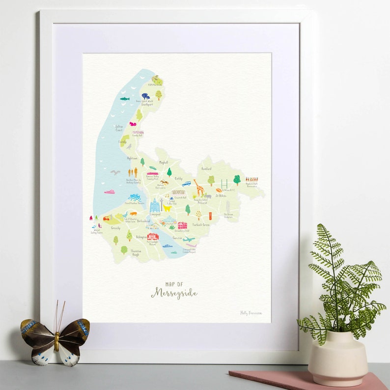 Map of Merseyside Art Print image 2