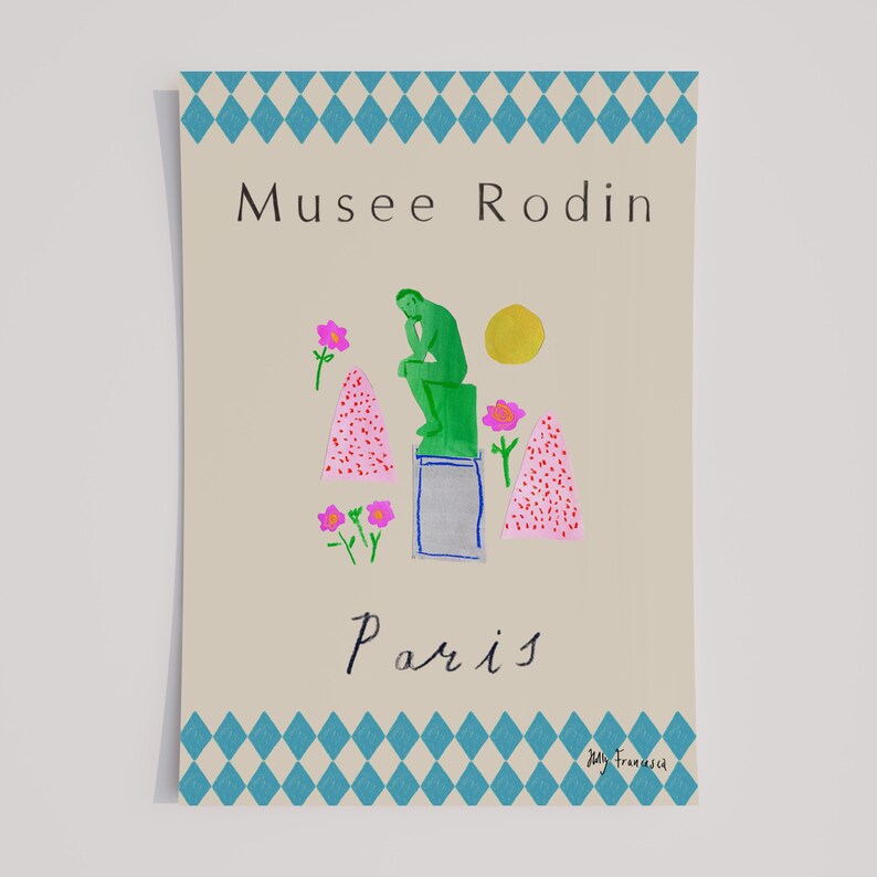 Rodin Pattern Musee Rodin Paris Art Print – Paris Museum Poster France - French ...