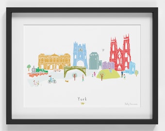 York Skyline Cityscape Landmarks Art Print