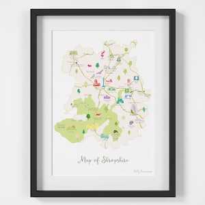 Karte von Shropshire Kunstdruck