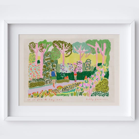 Running Art Print | Woodland Park Run Scene | Morning Jog Wall Art | Marathon 5K 10K Gift | Outdoor Runner Decor | Gift for Mum Dad