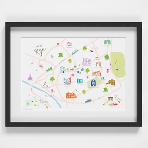 Mappa di Rye, East Sussex Art Print