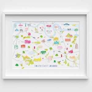 Carte de South East London Art Print