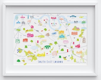 Map of South East London Art Print