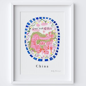 Grande Muraille de Chine - Poster de voyage emblématique de la Chine - Cadeau de voyage pour routards - Tableaux du patrimoine et merveilles asiatiques