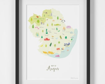 Map of Angus Art Print