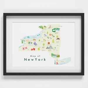 Carte de New York State Art Print