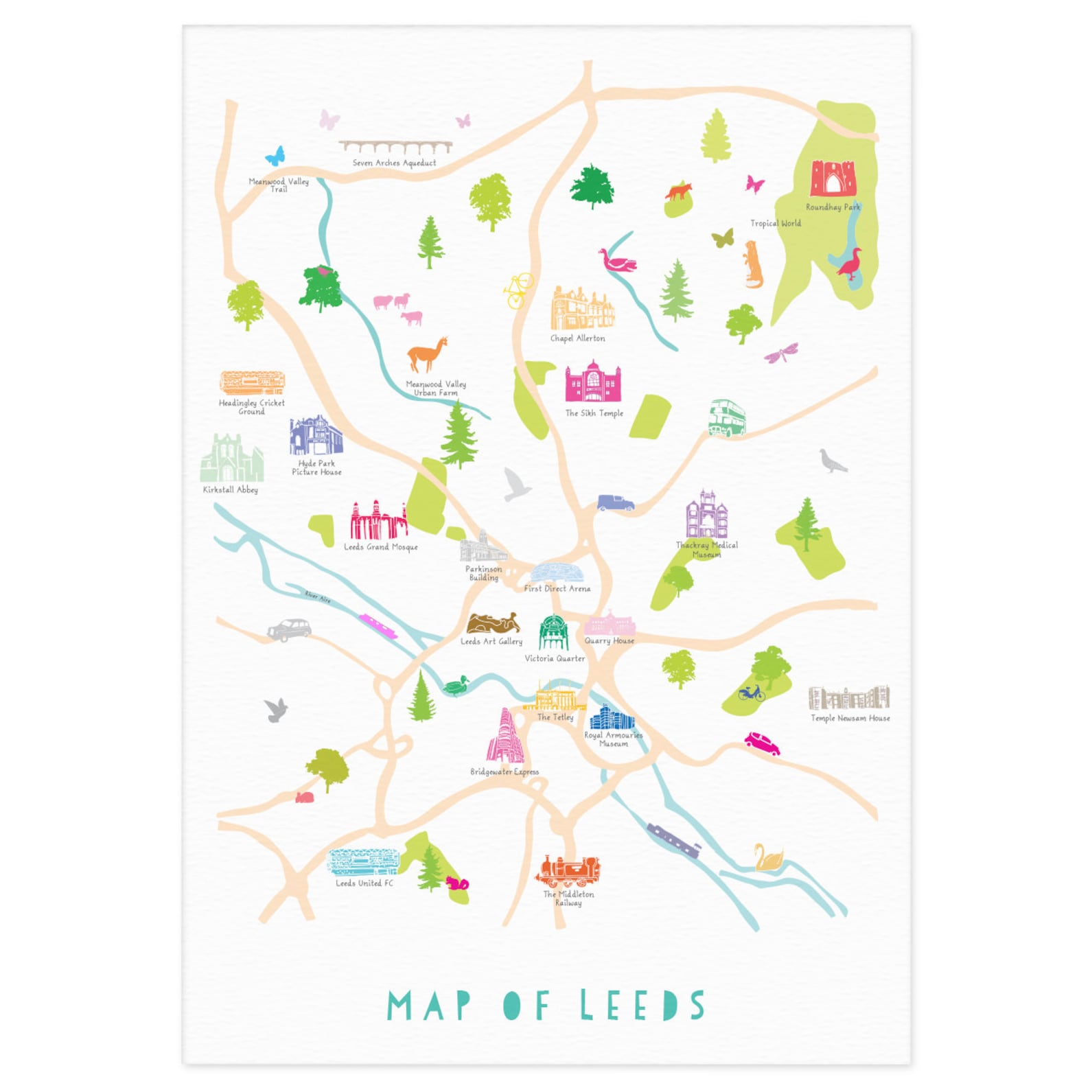 Map of Leeds Print - Etsy