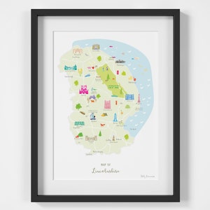 Karte von Lincolnshire Kunstdruck