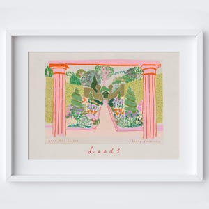 Leeds Adel Kunstdruck – York Gate Garden Leeds Poster – West Yorkshire Wandkunst – Historischer Garten Illustration – Leeds Reisegeschenk