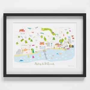 Karte von Hastings Kunstdruck