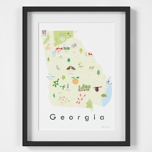 Carte de Georgia State Art Print