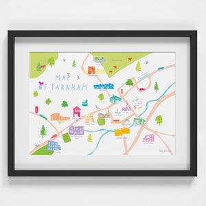 Kaart van Farnham Art Print