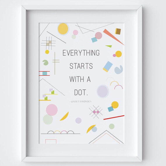 Wassily Kandinsky Tout Commence Par Un Point Citation Art Etsy France