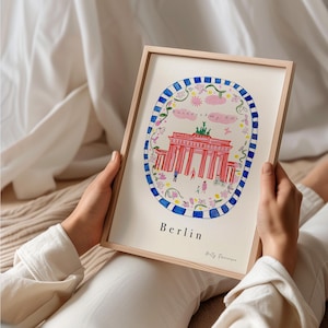 Brandenburg Gate Poster - Berlin City Scene Art Print - Historic Germany Landmark Wall Art - German Travel Decor Gift illustration