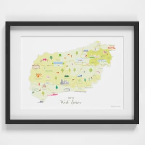 Carte de West Sussex Art Print