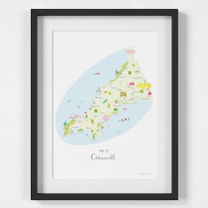 Carte de Cornwall Art Print