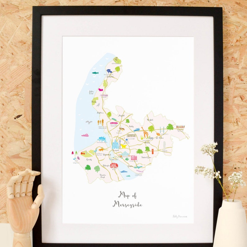 Map of Merseyside Art Print image 5